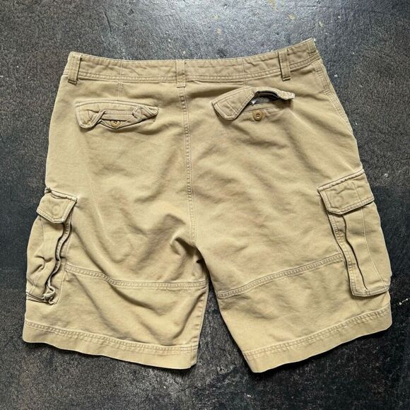 Op Ocean Pacific Men’s Tan Cargo Shorts Distressed Style Size 36 100% Cotton - Picture 5 of 16
